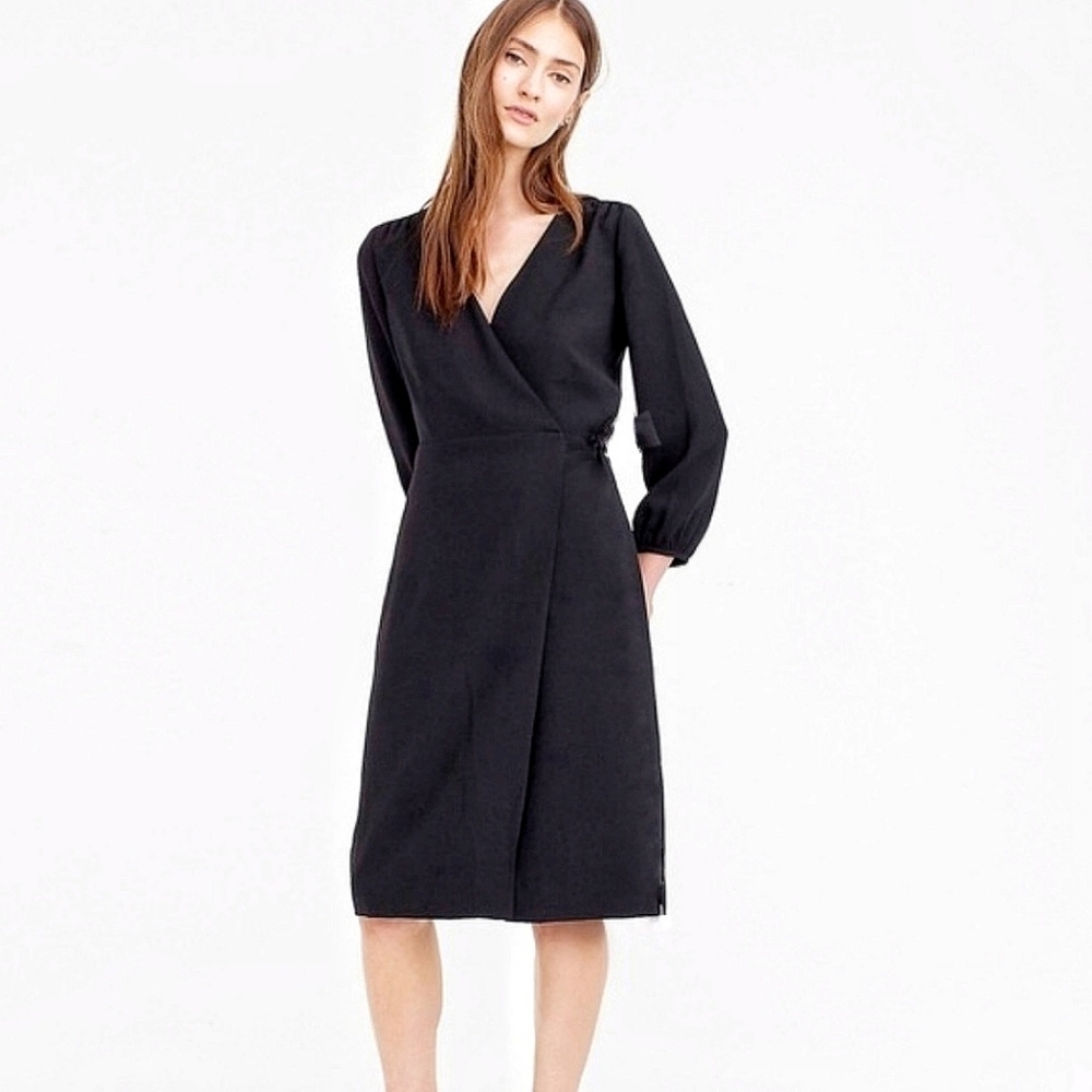 Michael Kors Black Midi‎ Wrap Dress Small